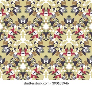 Vintage seamless pattern. Seamless pattern composed of color abstract elements located on white background. Useful as design element for texture, pattern and artistic compositions.Vector illustration.