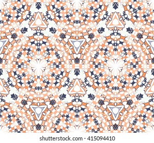 Vintage seamless pattern. Seamless pattern composed of color abstract elements located on white background. Useful as design element for texture, pattern and artistic compositions.Vector illustration.