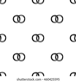 Vintage seamless pattern with couple rings. Background for eco forest wedding celebrations. Hand drawing style.