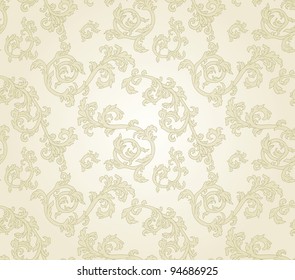 vintage seamless pattern with curls on gradient background