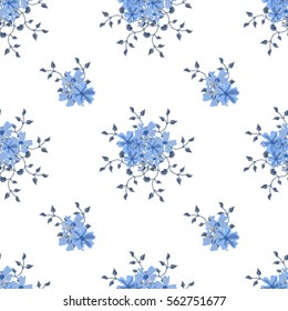 Vintage seamless  pattern with cute delicate flowers. Hand-drawn floral background for textile, cover, wallpaper, gift packaging, printing, scrapbooking.Romantic design for calico.
