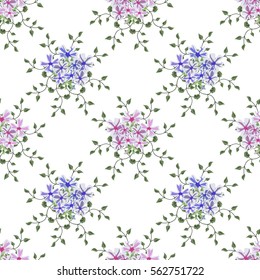 Vintage seamless  pattern with cute delicate flowers. Hand-drawn floral background for textile, cover, wallpaper, gift packaging, printing, scrapbooking.Romantic design for calico.