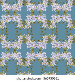 Vintage seamless  pattern with cute delicate flowers. Hand-drawn floral background for textile, cover, wallpaper, gift packaging, printing, scrapbooking.Romantic design for calico.