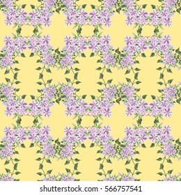 Vintage seamless  pattern with cute delicate flowers. Hand-drawn floral background for textile, cover, wallpaper, gift packaging, printing, scrapbooking.Romantic design for calico.
