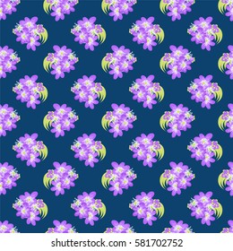 Vintage seamless  pattern with cute delicate flowers. Hand-drawn floral background for textile, cover, wallpaper, gift packaging, printing.Romantic design for calico.