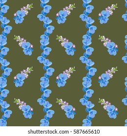 Vintage seamless  pattern with cute delicate flowers. Hand-drawn floral background for textile, cover, wallpaper, gift packaging, printing, scrapbooking.Romantic design for calico.