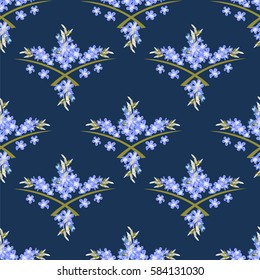 Vintage seamless pattern with cute little flowers. Hand-drawn floral background for textile, cover, wallpaper, gift packaging, printing, scrapbooking.Romantic design for calico.