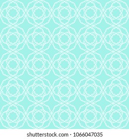 Vintage seamless pattern in cute mint tones