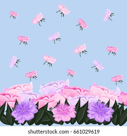 Vintage seamless pattern with cute pink peonies. Hand-drawn floral background for textile, cover, wallpaper, gift packaging, printing.Romantic design for calico.