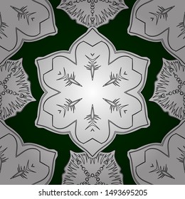 Vintage seamless pattern for decoration, printing, fabric or textile. Decorative vector white, blue and black elements.
