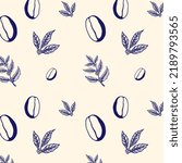 Vintage seamless pattern design of coffee set vector