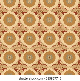 Vintage seamless pattern for design of packaging, paper, textiles and decoupage. Scrapbooking seamless pattern. Vector illustration