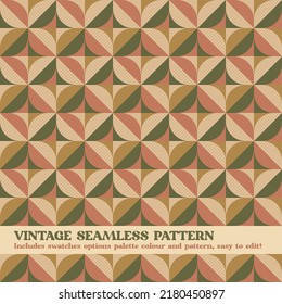 vintage seamless pattern design with swatches options color palette and pattern