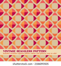 vintage seamless pattern design with swatches options color palette and pattern v2