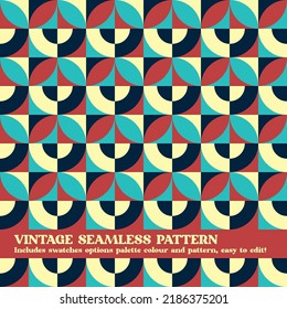 vintage seamless pattern design with swatches options color palette and pattern v2