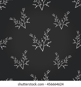 Vintage seamless pattern with double twig. Background for eco forest wedding or autumn celebrations. 