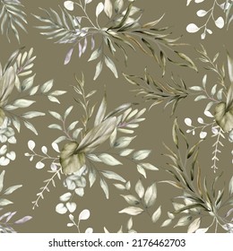 vintage seamless pattern with elegant hand drawing floral