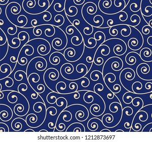 Vintage seamless pattern with elements. Blue color. Elegant luxury texture for wallpapers, backgrounds and page fill. 