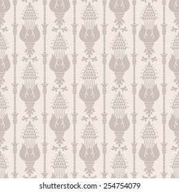 Vintage seamless pattern, endless floral ornament in classic style. Original author's design, hand-drawn. EPS-8. 