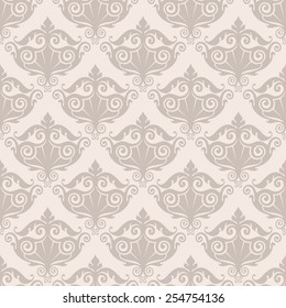 Vintage seamless pattern, endless floral ornament in classic style. Original author's design, hand-drawn. EPS-8. 