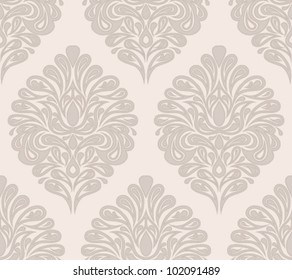 Vintage seamless pattern. EPS-8, endless floral ornaments in vintage style. Original author's design, hand-drawn.