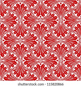 Vintage seamless pattern. EPS-8, endless floral ornament in asian vintage style. Original author's design, hand-drawn.