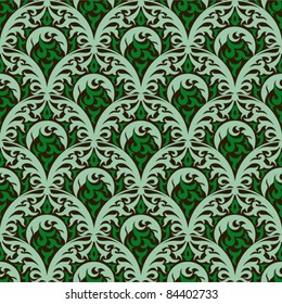 Vintage seamless pattern. EPS-8, endless floral ornament in vintage style. Original author's design, hand-drawn.
