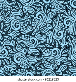 Vintage seamless pattern. EPS-8 endless floral ornaments in vintage style. Original author's design, hand-drawn.