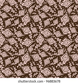 Vintage seamless pattern. EPS-8, endless floral ornaments in vintage style. Original author's design, hand-drawn.