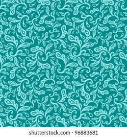 Vintage seamless pattern. EPS-8, endless floral ornaments in vintage style. Original author's design, hand-drawn.