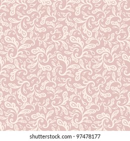 Vintage seamless pattern. EPS-8, endless floral ornaments in vintage style. Original author's design, hand-drawn.