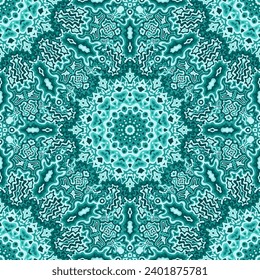 Vintage seamless pattern ethnic design. Interior tile ornament repeat square motif. Portuguese craft backdrop. Creative texture ethnic seamless pattern. Hydraulic tiles random pattern.