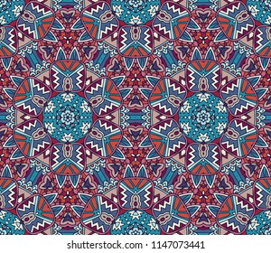 vintage seamless pattern. Ethnic geometric print. Colorful repeating background texture. Fabric, cloth design, wallpaper, wrapping