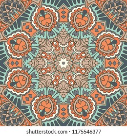 vintage seamless pattern. Ethnic geometric print. Colorful repeating background texture. Fabric, cloth design, wallpaper, wrapping