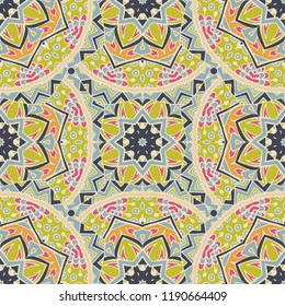 vintage seamless pattern. Ethnic geometric print. Colorful repeating background texture. Fabric, cloth design, wallpaper, wrapping