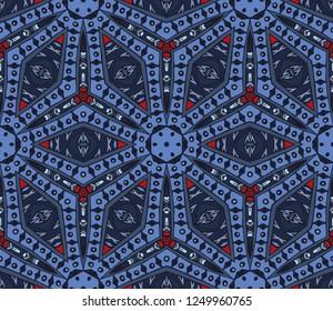 vintage seamless pattern. Ethnic geometric print. Colorful repeating background texture. Fabric, cloth design, wallpaper, wrapping