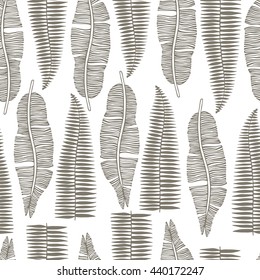 Vintage seamless pattern with exotic leaves.