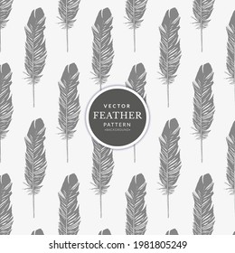 Vintage seamless pattern feathers. Feathers seamless dark pattern.