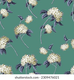 Vintage seamless pattern with floral branches. Vector