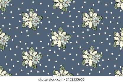 Vintage seamless pattern floral decorative ornamental texture design retro style fabric textile paper print wallpaper