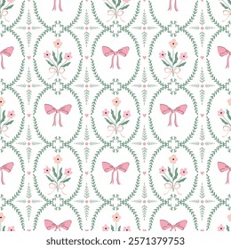 Vintage seamless pattern with floral design, spring summer elegant background, elegant wallpaper