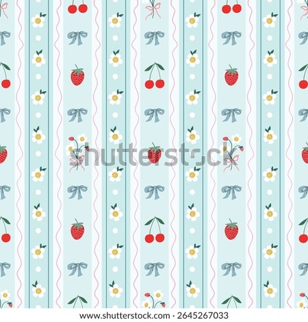 Vintage seamless pattern with floral design, summer elegant background, charming delicate wallpaper with fruits and flowers