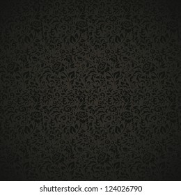 Vintage seamless pattern with floral elements