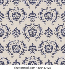 Vintage seamless pattern with floral ornament. Vector illustration