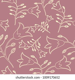 Vintage Seamless Pattern with Flowers.