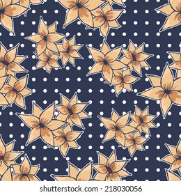 Vintage seamless pattern with flowers.