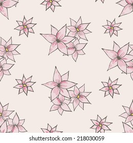 Vintage seamless pattern with flowers.