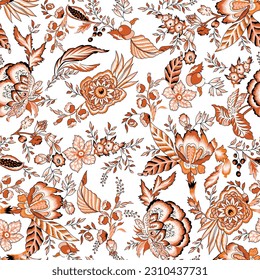 Vintage seamless pattern Flowers background in Provence style