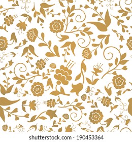 Vintage seamless pattern with flowers on a white background