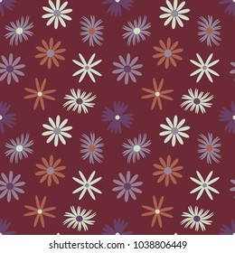 Vintage seamless pattern with flowers, vector